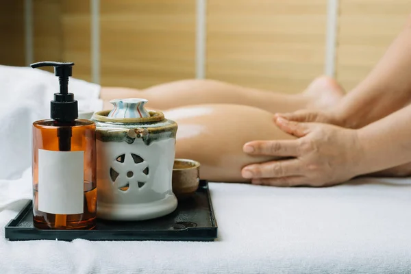 Série Massages Aromathérapie Massage Des Jambes — Photo