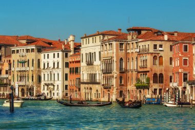Venice, İtalya - 10th Ekim 2016: Grand Canal Venedik, dünyaca ünlü görünümüne seyahat hedef İtalya