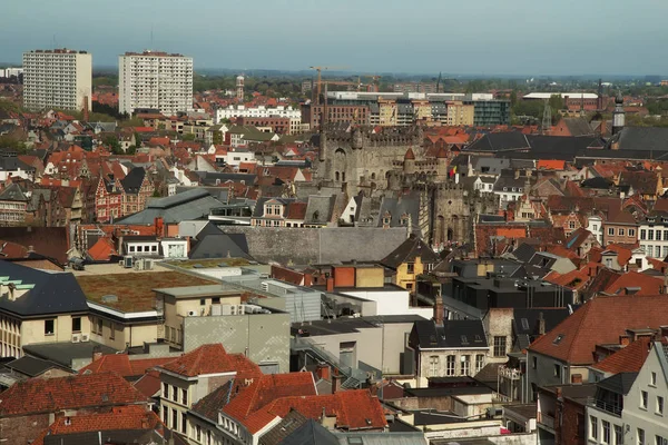 Vista aérea de la ciudad de Gent, destino turístico popular en B —  Fotos de Stock