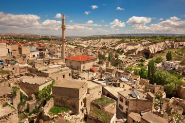 Kapadokya'da Türk Köyü havadan görünümü