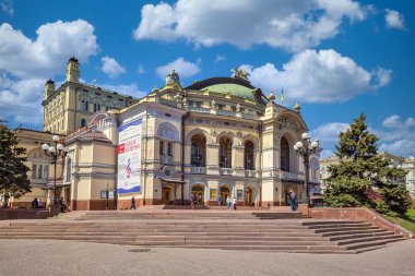Kyiv, Ukrayna - 26 Nisan 2019: Ukrayna Ulusal Opera Binası