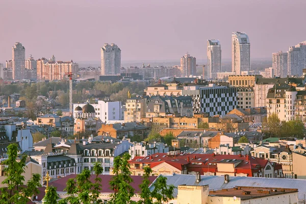 Aerial vew to Podil district of Kiev, Ουκρανία — Φωτογραφία Αρχείου