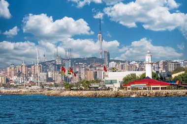 ISTANBUL, TURKEY - October 9th, 2019: Genuine architecture along the banks of Bosphorus, popular travel destination and significant passway between Europe and Asia. Bosphorus cruise.