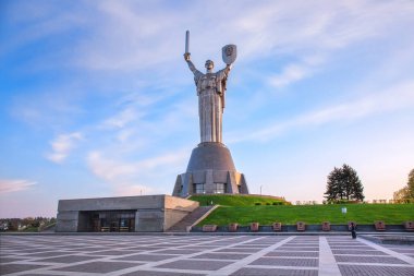 KYIV, UKRAINE - April 25th, 2019: The Motherland monument in the sunset light