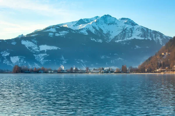 Όμορφο Πρωινό Από Λίμνη Zell Στην Αυστρία Φυσικό Εξωτερικό Υπόβαθρο — Φωτογραφία Αρχείου