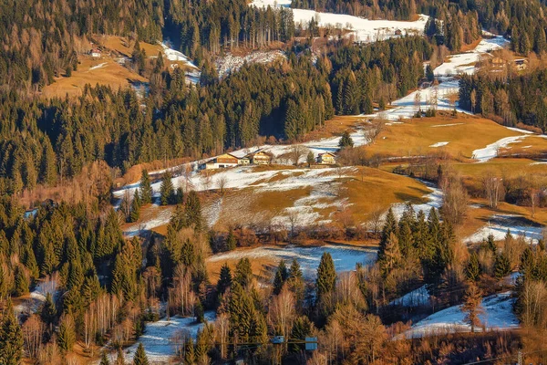 Stoki Górskie Między Zimą Wiosną Salzburgerland Austria — Zdjęcie stockowe