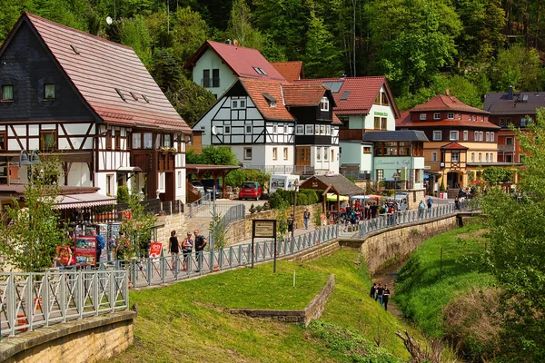 Kurort Rathen Germany April 29Th 2018 Village Rathen Saxon Switzerland — Stock Photo, Image