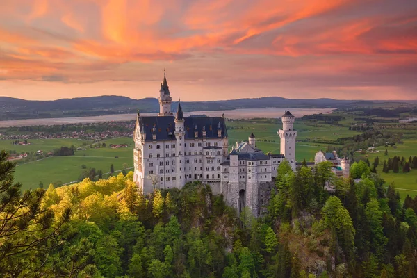 Piękny Zamek Neuschwanstein Bawarii Niemcy Popularny Cel Podróży — Zdjęcie stockowe