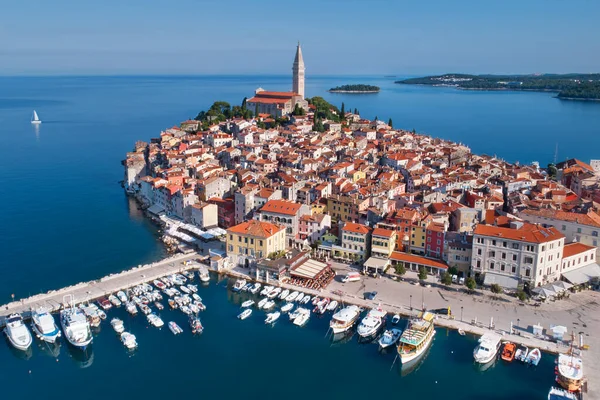 Rovinj Croatia July 30Th 2019 Aerial View Roving Old Town — Stockfoto