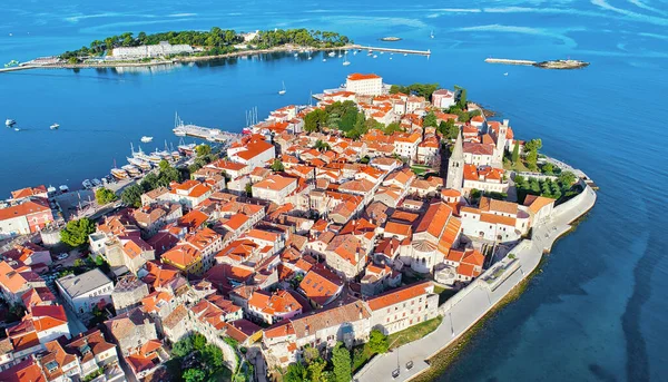 Uitzicht Vanuit Lucht Stad Porec Istrië Kroatië Aan Adriatische Kust — Stockfoto