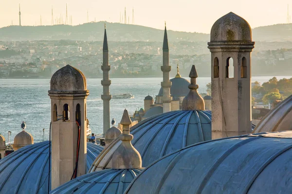 Вид Мечети Сулеймание Восходе Солнца Стамбул Турция Популярное Туристическое Направление — стоковое фото
