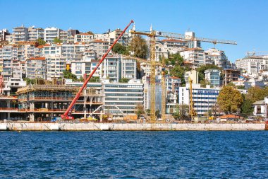 ISTANBUL, TURKEY - October 9th, 2019: Genuine architecture along the banks of Bosphorus, popular travel destination and significant passway between Europe and Asia. Bosphorus cruise.