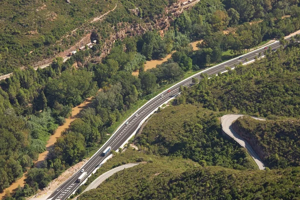 不同类型道路的风景空中景观 夏季室外背景 — 图库照片