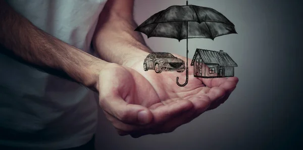 The concept of home and car insurance — Stock Photo, Image