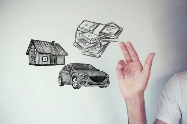 Försäkring hus, bil och koncept. — Stockfoto
