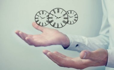İşadamı holding saat. İş zaman yönetimi 