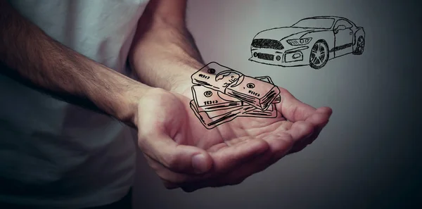 お金とビジネスのコンセプト車 — ストック写真