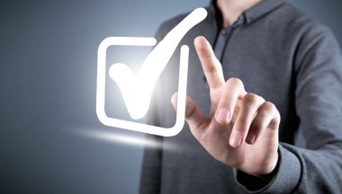 Onaylı simge. Kabul edilen veya onaylanan işaret