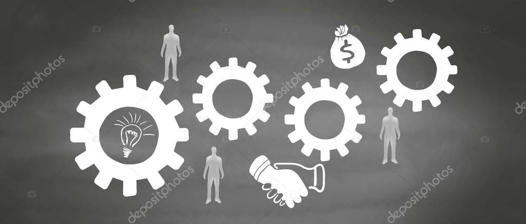 Handshake business on gear team