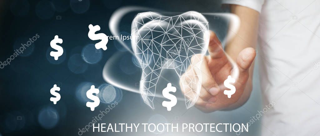 tooth and dollar icon. dental insurance