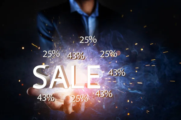 Πώληση τοις εκατό έκπτωση% πώληση κειμένου. — Φωτογραφία Αρχείου