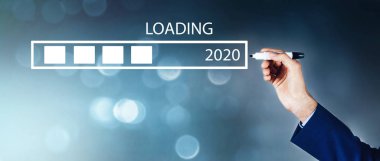 Yeni yıl iş kavramı. 2020 Yükleniyor