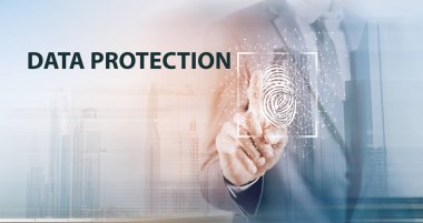 Bir veri koruma kavramı dokunmadan adam