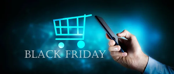 Black Friday Text Concept Online Shopping — Stock Photo, Image