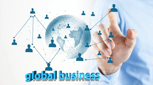 Online Business Concept Global Business Contracts — Stock Photo, Image