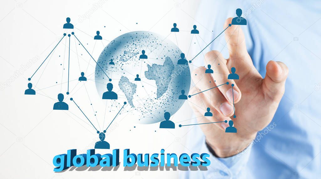 online business concept. global business contracts