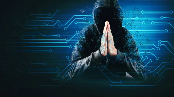 Кібербезпека Комп Ютерний Хакер Светром — стокове фото
