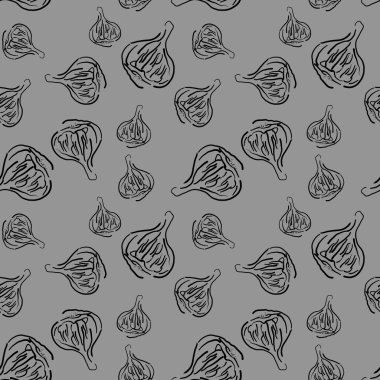 Arka plan tasarımı için taze sarımsak sebze topları ile Seamless modeli. . Raster