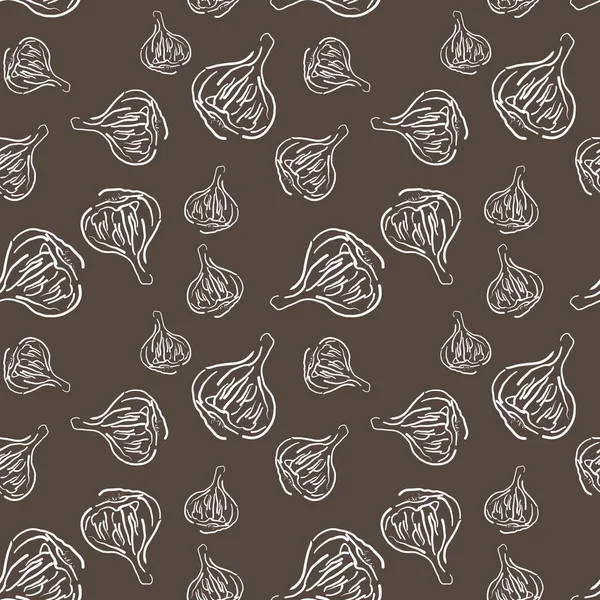 Απρόσκοπτη μοτίβο με φρέσκο σκόρδο Χορτοκεφτέδες για σχεδίαση φόντου. Το μοτίβο. Ράστερ — Φωτογραφία Αρχείου
