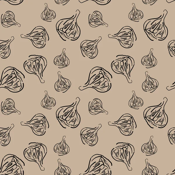 Απρόσκοπτη μοτίβο με φρέσκο σκόρδο Χορτοκεφτέδες για σχεδίαση φόντου. . Ράστερ — Φωτογραφία Αρχείου