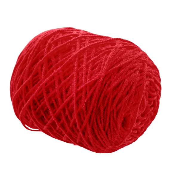 Skein of yarn for knitting or crochet needles on white background — Stockfoto