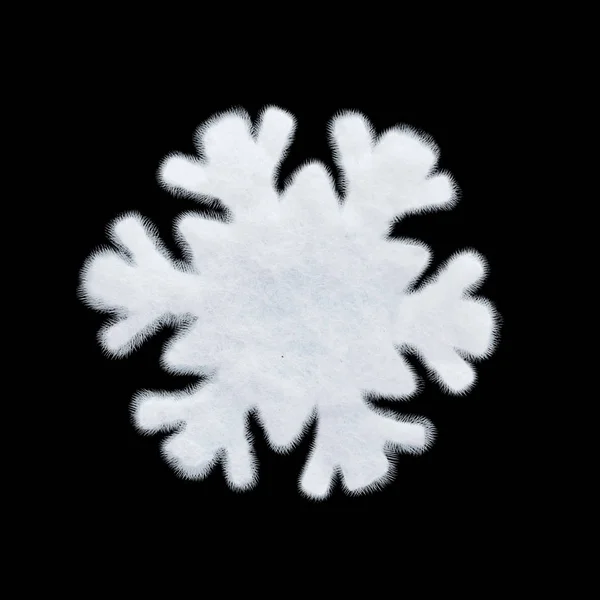 Śnieżynka na białym tle na czarnym tle — Zdjęcie stockowe