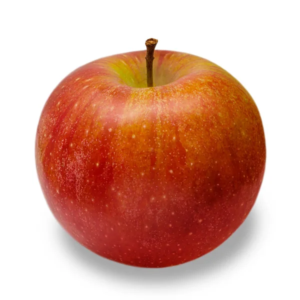 Κόκκινο μήλο closeup που απομονώνονται σε λευκό φόντο — Φωτογραφία Αρχείου