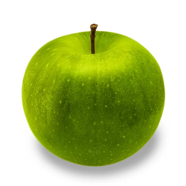 Πράσινο μήλο closeup που απομονώνονται σε λευκό φόντο — Φωτογραφία Αρχείου