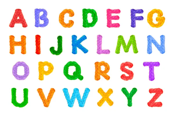 Crochê alfabeto em anos novos, férias, fundo branco isolado — Fotografia de Stock