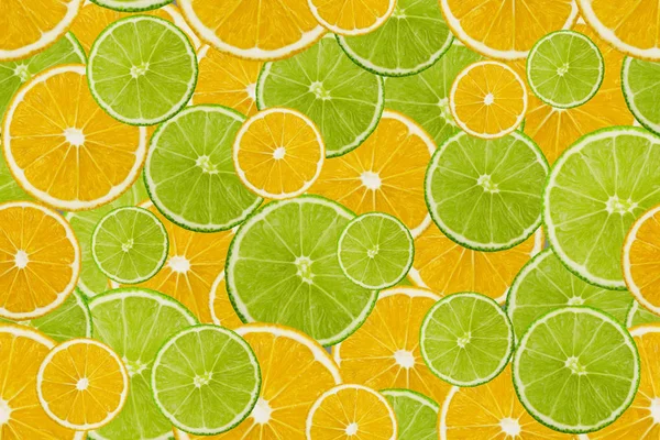 Fette di lime fresco e limone texture sfondo modello senza soluzione di continuità — Foto Stock