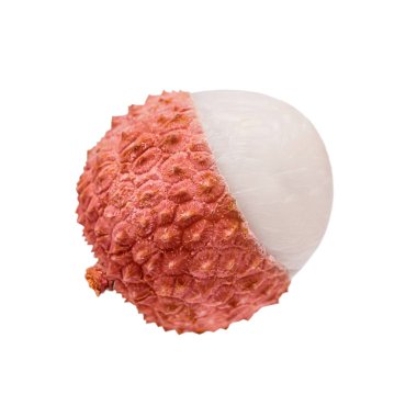 Beyaz arka plan üzerinde izole tek açık lychee