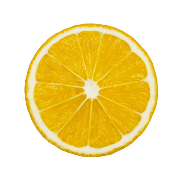 Seção redonda de limão isolado no fundo branco — Fotografia de Stock