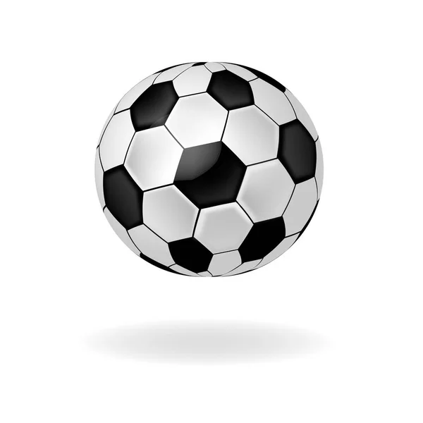 Sports black white soccer ball isolated on white background — Stock Photo, Image