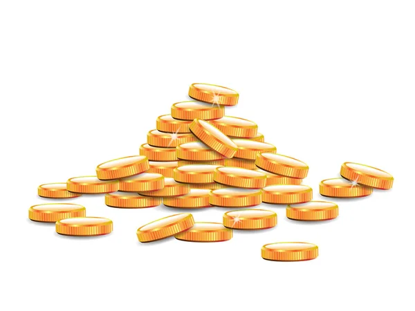 Des piles de pièces d'or. Objets commerciaux et bancaires. Vecteur — Image vectorielle