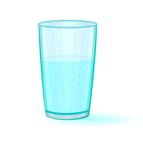 Glas met water geïsoleerde illustratie op witte achtergrond — Stockvector