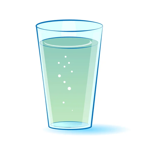 Vetro con acqua isolata illustrazione su sfondo bianco — Vettoriale Stock