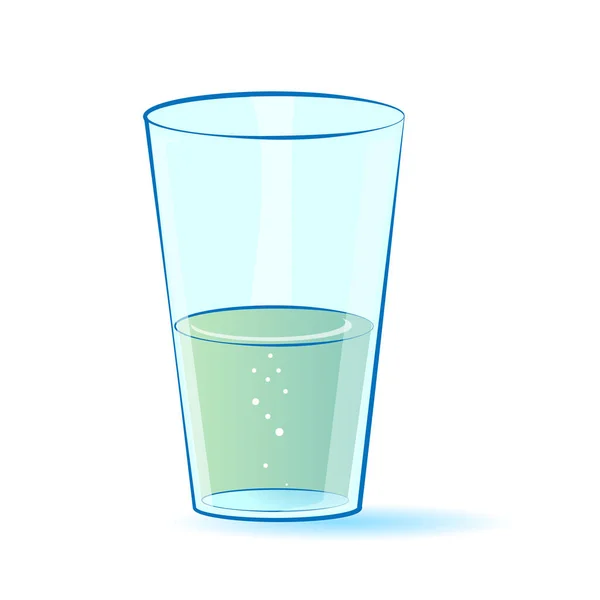 Glas mit wasserisolierter Abbildung auf weißem Hintergrund — Stockvektor
