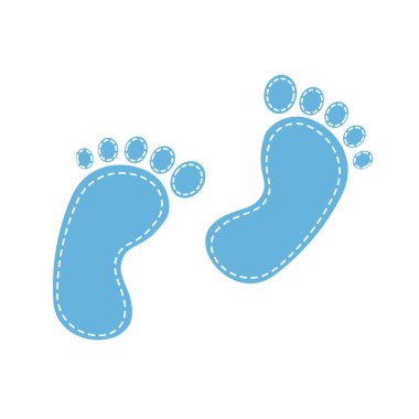 Desen bebek ayak izi ile. Ayak izleri beyaz arka plan üzerinde bebeğim