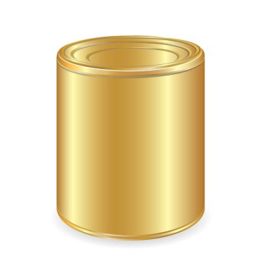 Gerçekçi boş teneke konserve gıda, koru, konserve için. Mal tanıtımı için yukarı alay.