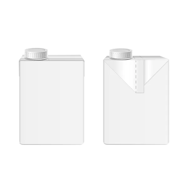Διάνυσμα 3d mock επάνω του γάλα ή χυμό πλαίσιο σε λευκό φόντο. Ρεαλιστική χάρτινη συσκευασία μισό λίτρο απομονωμένη. Πρότυπο για το σχεδιασμό σας. Μπροστινή όψη. — Διανυσματικό Αρχείο